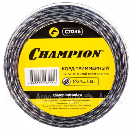 Корд триммерный Champion Tri-twist 2.7мм, 15м (витой треугольник)  в Вологде