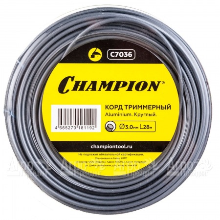 Корд триммерный Champion Aluminium 3.0мм, 28м (круглый)  в Вологде