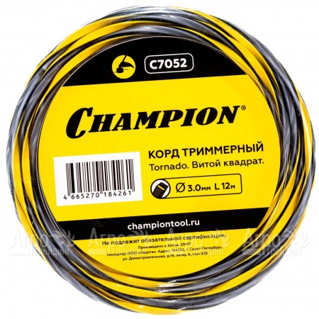 Корд триммерный Champion Tornado 3.0мм, 12м (витой квадрат)  в Вологде