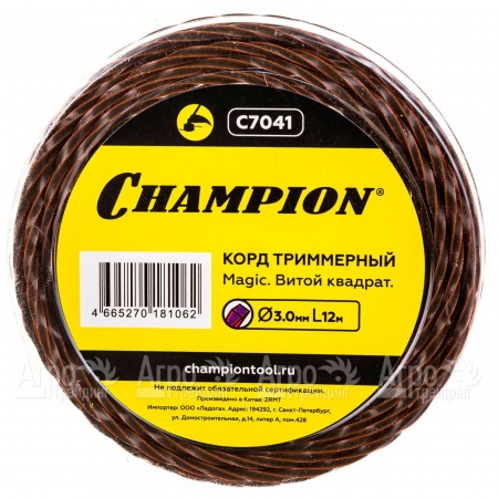 Корд триммерный Champion Magic 3мм, 12м (витой квадрат)  в Вологде