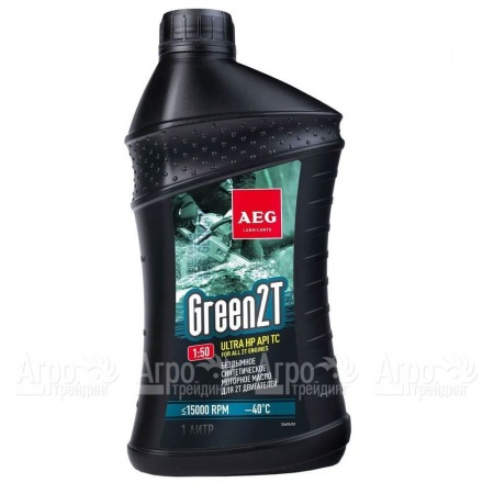 Масло синтетическое AEG Green HP 2T Motor Oil API TC 1 л для 2-х тактных двигателей  в Вологде