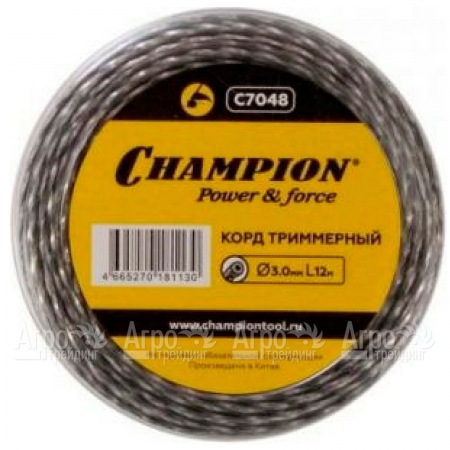 Корд триммерный Champion Tri-twist 3.0мм, 12м (витой треугольник)  в Вологде